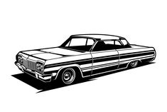 a black and white drawing of a classic car