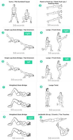 an exercise poster showing how to do the same exercises for each person in this workout