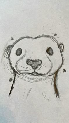 Easy Goofy Drawing, Otter Drawings Easy, Easy Doodle Art Animals, Fun Things To Draw Easy Cute, Aesthetic Stuff To Draw Easy, Cat References Drawing, Cute Lovers Drawing, Drawings Of Ocean Animals, Tiny Sketches Easy