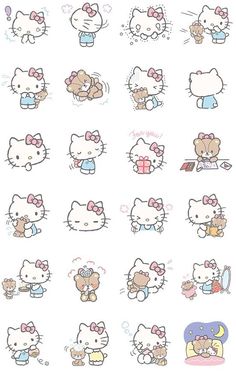 the hello kitty stickers are all different colors