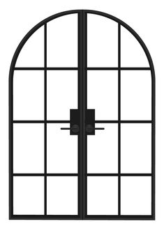 an open window with black iron bars on the top and bottom, in front of a white background