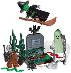 the legos are all set up to look like halloween characters