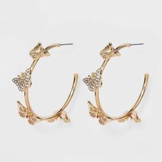 Sugarfix By Baublebar Crystal Wings Butterfly Hoop Earrings - Gold : Target Chic Updo, Crystal Wings, Wing Butterfly, Butterfly Hoop Earrings, Wings Butterfly, Disney Earrings, Minnie Mouse Earrings, Baublebar Earrings, Ear Crawler Earrings