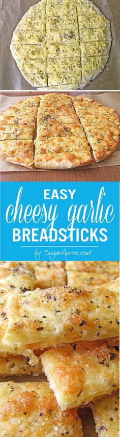 easy cheesy garlic breadsticks are the perfect appetizer for any meal