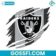 the oakland football team logo is shown in black and white, with an image of a helmet