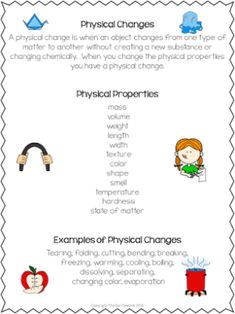 an info sheet describing physical changes in the classroom