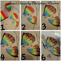 Fast butterfly tutorial Face Paint How To Step By Step, Step By Step Face Painting Tutorials, Face Paint Tutorial Step By Step, Butterfly Face Paint Easy Step By Step, Face Painting Step By Step Easy, How To Face Paint Step By Step, Face Painting Tutorials Step By Step, Easy Face Painting Designs Step By Step, Face Painting Step By Step