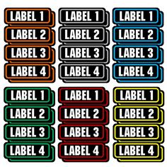 colorful labels with the numbers in different colors