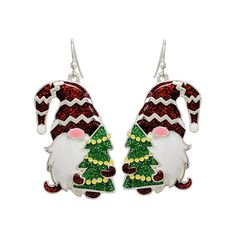 Sparkle and Shine with Christmas Gnome Dangle Earrings! ✨ Add a touch of festive magic to your holiday outfit with these adorable Christmas gnome dangle earrings! Made with shimmering glitter and festive red and green hues, these lightweight earrings are sure to turn heads. Here's what you'll love: ✪ Charming Design: Featuring cute gnome charm with a beard and Santa hat, these earrings are        guaranteed to spread holiday cheer. ✪ Sparkly Flair: Glittering details add a touch of whimsy and sh Beachy Anklets, Celebrity Style Jewelry, Gnome Earrings, Green Xmas, Xmas Stockings, Christmas Style, Nose Hoop, Holiday Earring, Stocking Stuffer Gifts