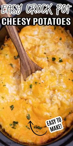 an easy crock pot cheesy potatoes recipe