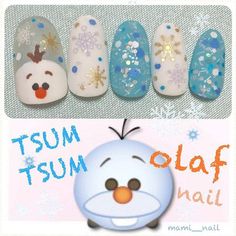 冬 オーバル ディズニーネイル Painting On Nails, Olaf Nails, Nails Navidad, Nail Art Course, Nail Cartoon, Frozen Nails, Christmas Nail Polish, Nail Art Courses, Xmas Nail Art