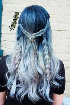 12 Blue Hairstyle Ideas You Have to Copy For Summer Best Ombre Hair, Blond Ombre, Blue Ombre Hair, Hair Cute, Blonde Ombre, Blue Ombre, Grey Hair, Brunettes