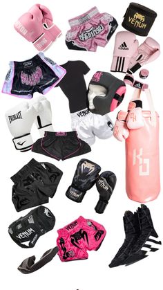 many different types of boxing gear and gloves