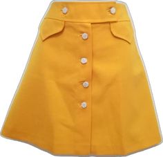 Yellow A-line Pleated Skirt, Vintage Yellow Lined Skirt, Yellow Retro Pleated Skirt, Retro Flared Skort With Lined Skirt, Retro Yellow Pleated Skirt, Retro Yellow Flared Skirt, Fitted Vintage Yellow Skirt, Vintage Yellow Fitted Skirt, Vintage Lined Mini Skirt