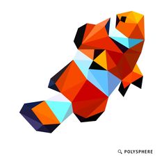 an animal made out of geometric shapes on a white background with the words polyphre