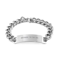 This timeless Brother or Best Friend engraved bracelet is completely handcrafted and packaged in an exquisite bag of the highest quality. It's made of silver stainless steel that's highly resistant to rust, corrosion, and tarnishing. Printed, packaged and shipped in the USA. Absolutely love your order or contact us and we will make it right. Your satisfaction is 100% guaranteed. Product Features - Brother, Best Friend Engraved Stainless Steel Chain Bracelet. - A perfect gift for anyone on a spec Brother Best Friend, Funny Sister Gifts, Brother Brother, Graduation Gifts For Daughter, Goodbye Gifts, Brother Birthday, Funny Gifts For Dad, Beaded Wrap Bracelets, Infinity Necklace