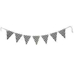 a black and white checkered bunting banner