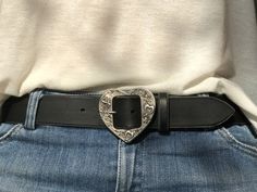 Womens Belt in Black Leather with Aged Silver Heart Shaped Buckle, Women's Wide Leather Belt, Handma Cute Belts, Rain Vibes, Unique Belts, Leather Belt Bracelet, Pet Grooming Salon, Womens Belt, Brown Leather Bracelet, Wide Leather Belt, Black Leather Bracelet