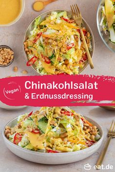 Veganer Chinakohlsalat mit Erdnussdressing Vegan Foodie, Quick Dinner, Healthy Happy, Tasty Dishes, Meal Prep, Vegan Recipes, Low Carb, Healthy Eating