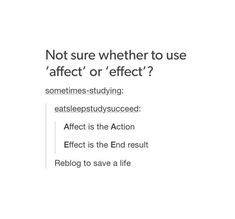 an article with the words not sure whether to use effect or effect