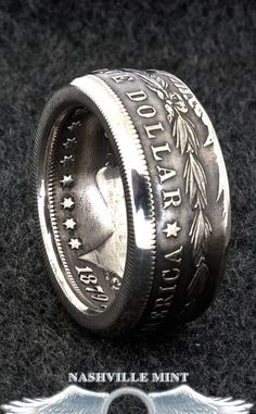 This Double Sided Silver Coin Ring was handmade from a 90% Silver US Morgan Dollar Coin, minted in 1891. It’s available in sizes 10-20 including Black Ring Box, Silver Coin Ring, 32nd Birthday, Silver Dollar Coin, Coin Rings, Silver Wedding Anniversary, Wedding Silver, Morgan Dollars, Silver Anniversary