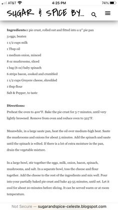 the recipe for sugar spice by is displayed on an iphone screen