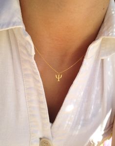 Psychology Tattoo, Psychology Symbol, Symbol Necklace, Symbolic Jewelry, Plate Necklace