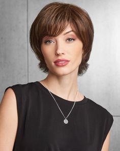 NEW! Top It Off With Fringe by #hairdoUSA is a clip-in bang with moveable clips! Whether to conceal thinning hair or to temporarily sport a light, eyelash bang, this innovative design allows the clips to be positioned where they will best secure the topper and repositioned to avoid repetitive friction in the same area. Color shown: R10 Chestnut. Click link to shop now! #wig #wigs #hairdo #hairdowigs #hairstyles #topper #toppers #hairdoUSA #layers #moveableclips #clips #bangs #fringe Framing Fringe, Women With Short Hair, Synthetic Hair Care, Subtle Blonde Highlights, Dark Ash Blonde, Hair Topper