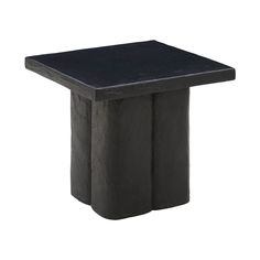 a black square table with two legs on the top and one leg in the middle