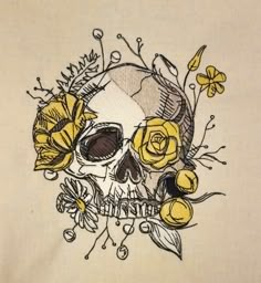 Overgrown Flowers, Skeleton Art, Skull Drawing, Arte Sketchbook, Dessin Adorable, Anatomy Art, Sketchbook Art Inspiration, Cool Art Drawings, Skull Art