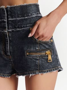 Find BALMAIN Multi-pocket Denim Shorts on Editorialist. midnight blue dark wash high waist concealed front zip fastening classic five pockets front zip fastening pockets Denim Aesthetic, Tyler Childers, New Look Dresses, Vintage Inspired Fashion, High Waist Dress, Faded Denim, Plus Size Shopping, Cool Look, Vintage Lover