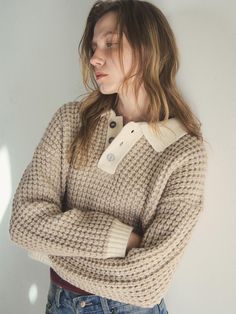 Composition : ACRYLIC 77% NYLON 9% WOOL 8% PBT 6%Country of Origin : China Chic Beige Cropped Sweater, Chic Cropped Beige Sweater, Chic Beige Sweater With Ribbed Collar, Cozy Beige Textured Knit Cropped Sweater, Cozy Beige Cropped Sweater With Textured Knit, Cream Cropped Sweater With Textured Knit Long Sleeves, Fall Beige Textured Knit Cropped Sweater, Beige Textured Knit Cropped Sweater For Fall, Cream Cropped Sweater For Fall