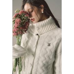 Via Pitti  Twisted Woolen Knit Sweater White    Size Chart ( in CM )  Chest Shoulder Length Sleeve S 102 43  45  51 M 105  54.5 46.5  52 L 108 56  48  53 Elegant White Cable Knit Cardigan, Elegant Knit Outerwear In Winter White, Classic Cream Sweater Coat For Winter, White Cable Knit Classic Outerwear, White Knit Turtleneck Outerwear, Off White Knit Sweater For Winter, Cream Sweater With Button Closure For Winter, Cozy Off White Winter Sweater, Cozy Off-white Winter Sweater