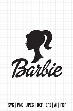 the silhouette of a woman's head is shown in black and white with the word barbie