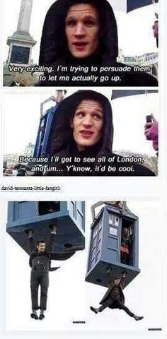 the doctor who is holding up an upside down box