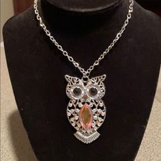 Brand New Women’s Owl Necklace. Owl Necklace, Womens Jewelry Necklace, Jewelry Necklaces, Women Jewelry, Necklaces, Brand New, Silver, Pink, Women Shopping