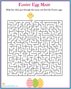 an easter maze for kids to help them learn how to write and draw the word