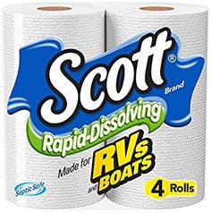 two rolls of scott rapid dissolving toilet paper