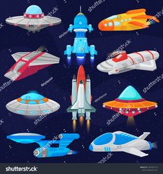 an image of different types of spaceships in the space stock photo edit and royalty