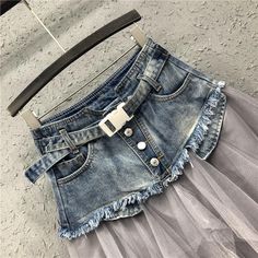 Jean Skirt Fashion, Fitted Denim Skirt, Light Blue Skirts, Gothic Skirt, Punk Women, Denim Pattern, Tulle Tutu Skirt, Skirt Denim