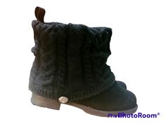 MUK LUKS Haley Women's Ankle Boots Black NWOT Size 6 Black Ankle Booties For Winter, Black Ankle Boots For Cold Weather, Black High-top Casual Booties, Black Ankle-high Booties For Winter, Casual Black High-top Booties, Black Ankle-high Winter Booties, Black Ankle-high Punk Boots, Ankle-high Black Hiking Boots, Gothic Ankle-high Winter Boots