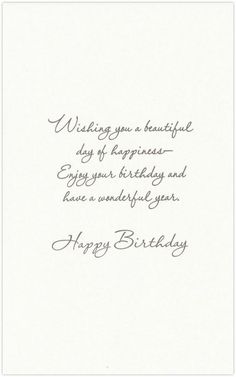 a birthday card with the words happy birthday written in cursive writing on it