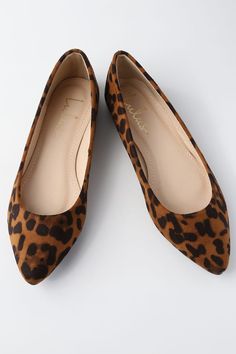 Chic Leopard Print Flats - Suede Flats - Vegan Flats - Lulus Pointed Loafers, Walking In Heels, Animal Print Flats, Leopard Print Flats, Dressy Shoes, Printed Flats, Spring Sandals, Wedding Flats, Cute Flats