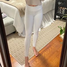 Alo Airbrush Leggings White Never Worn Xs Fits Like 0/2 Yoga Pant, Alo Yoga, Pant Jumpsuit, Pants For Women, Leggings, White, Pants, Women Shopping