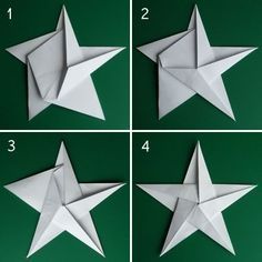 four steps to make an origami star