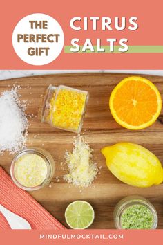 the perfect citrus salts recipe on a cutting board