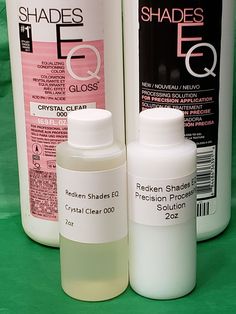 You will receive : 1 - 2 oz bottle of Redken Shades EQ Crystal Clear  1 - 2 oz Precision Gel Processing Solution.  The smaller, repackaged 2 ounce size is ideal for someone who'd rather not purchase the entire bigger sizes.  This Redken Gloss gives a  healthy shine! All products are new, Salon Direct. Redken Gloss, Redken Hair Color, Redken Hair Products, Redken Shades, Redken Shades Eq, Hair Supplies, Gift Card Exchange, Clear Gloss, Salon Services