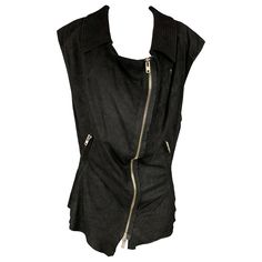 HAIDER ACKERMANN vest comes in a black suede with no liner featuring silver tone hardware, loose fit, spread collar, zipper pockets, and a full zip up closure. Made in Italy.Very Good Pre-Owned Condition. Marked: 38 Measurements: Shoulder: 19 inches Chest: 38 inches Length: 23 inches Reference: 109102 Category: Vest (In-door) More Details Brand: HAIDER ACKERMANN Size: S Color: Black Fabric: Suede Pattern: Solid Age Group: Adult Gender: Female Zip Up Vest, Haider Ackermann, Jean Paul Gaultier, Black Fabric, Giorgio Armani, Salvatore Ferragamo, Black Suede, Vest Jacket, Marc Jacobs