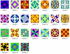 an image of different patterns for quilts