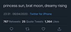 the tweet for princess sun, bat moon, dream rising